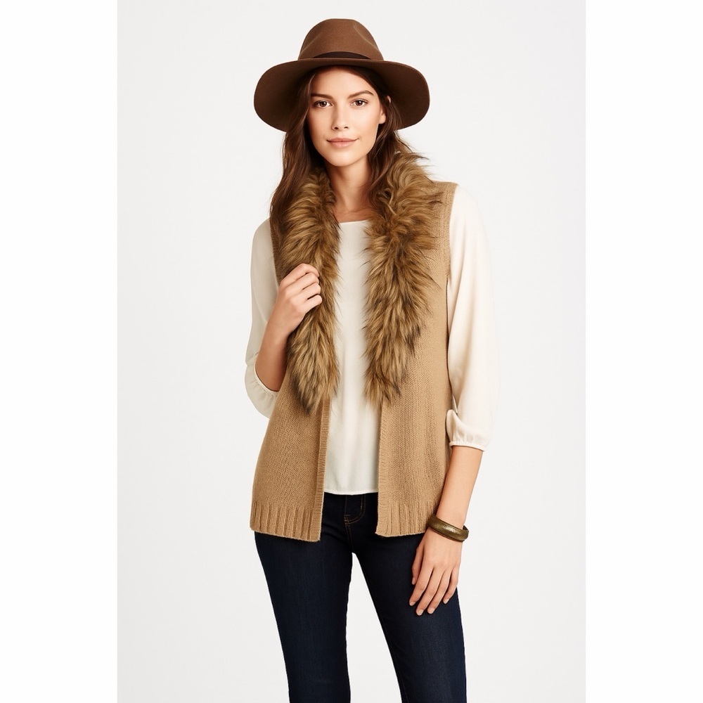 Show Me Your Mumu x Mumu Mellow Faux Fur Wool Blend Boone Vest - Natural